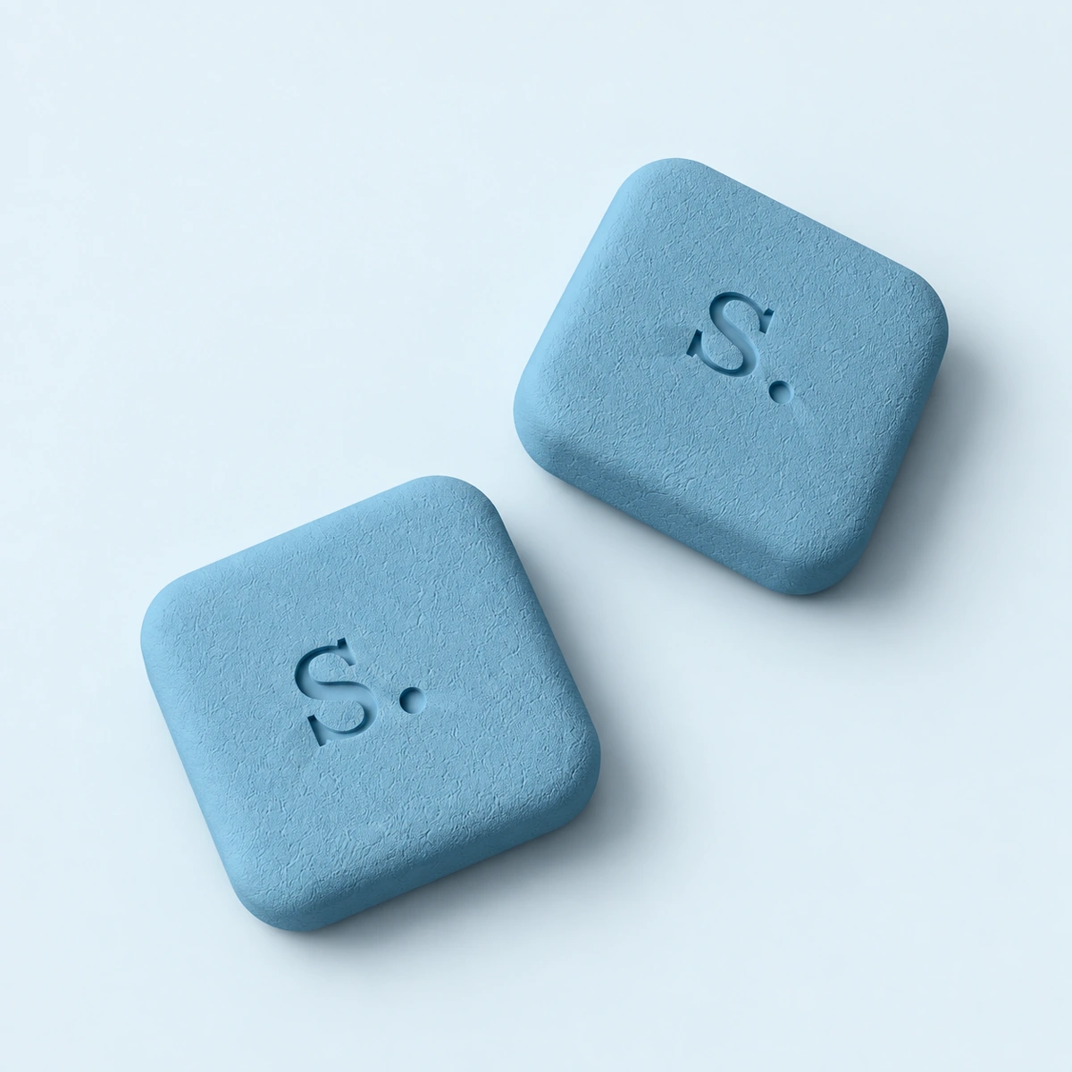 Two powder-blue signal-rx tablets on a pale-blue tabletop.
