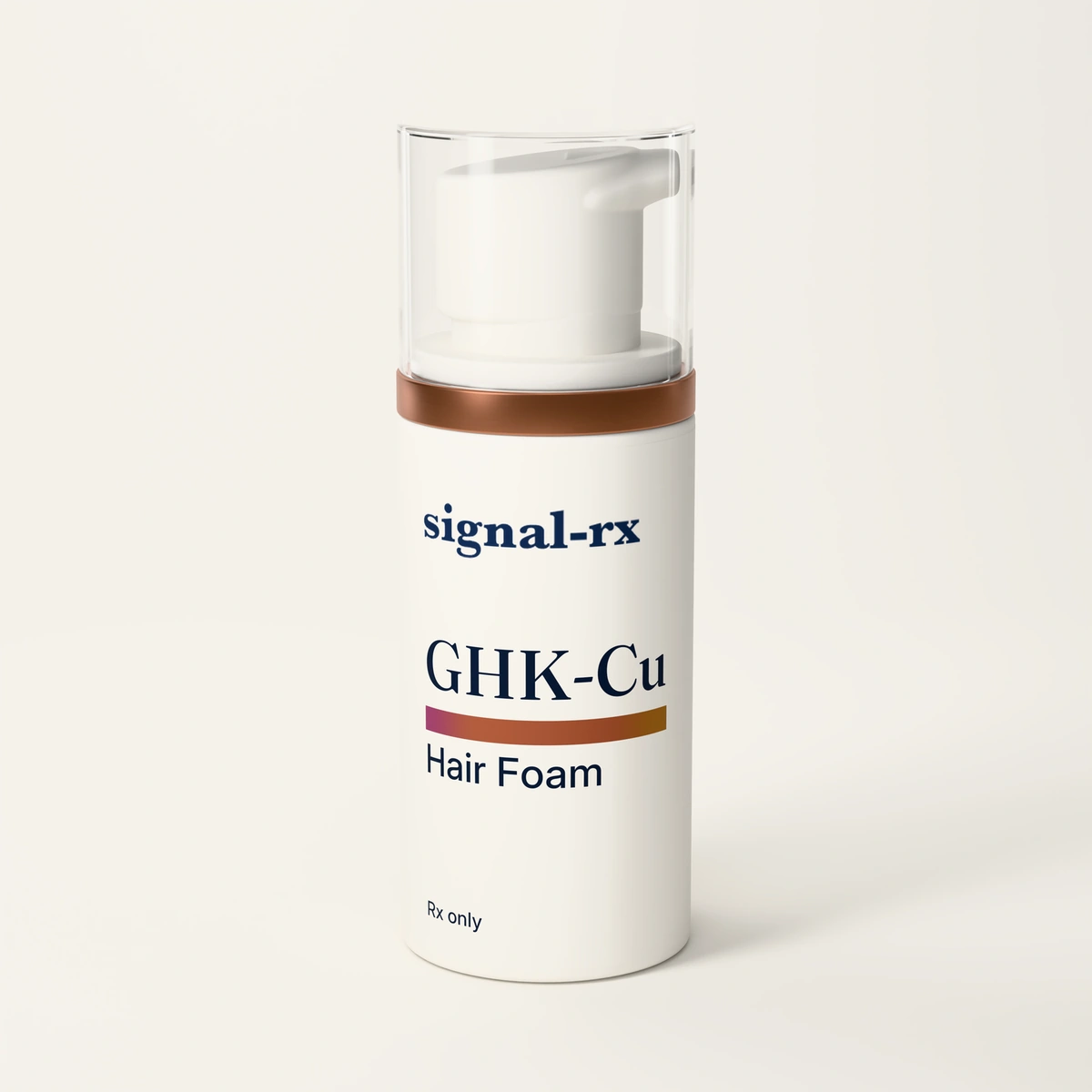 Original upright signal-rx GHK-Cu Hair Foam bottle on cream