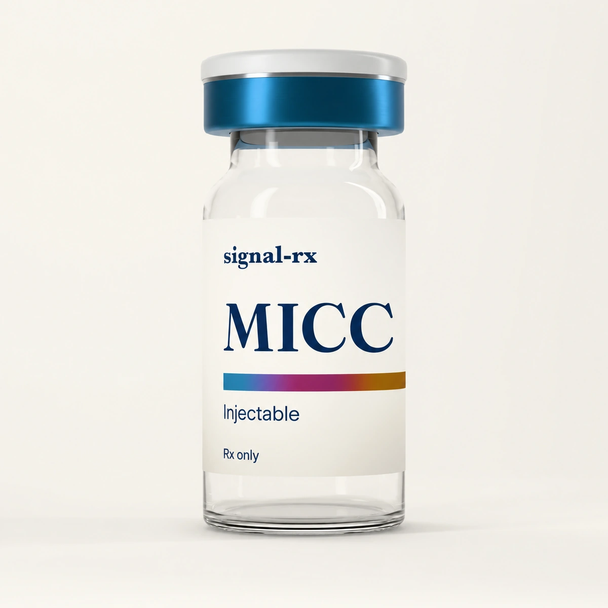 Front view of signal-rx MICC vial